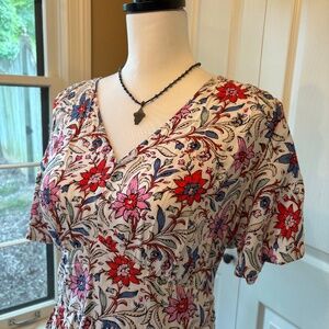 white floral midi dress 12 petite